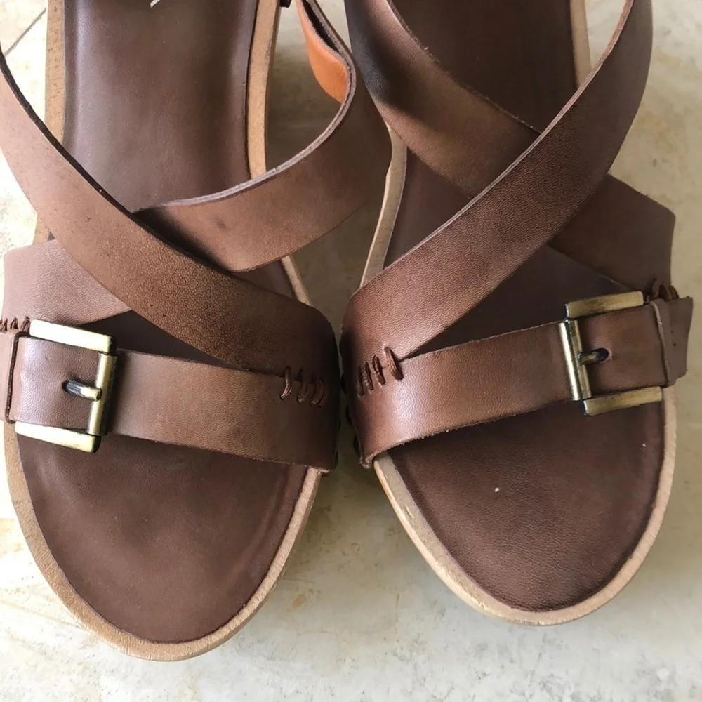 Via Spiga - Tan / Camel Leather Wedges - size 8